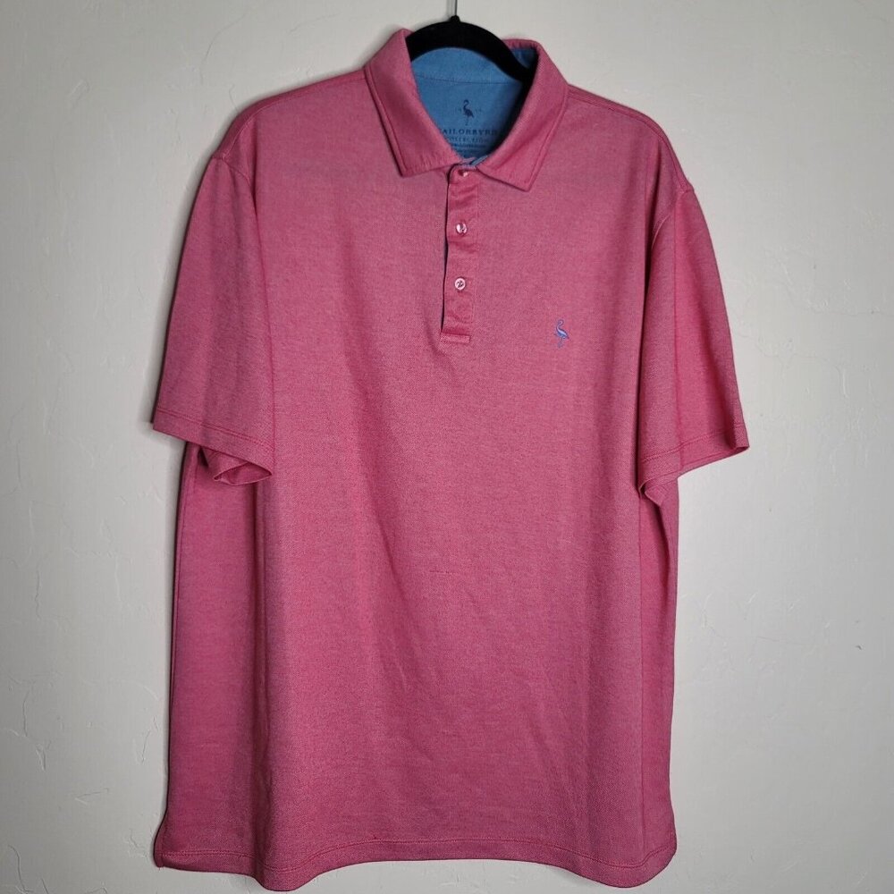 Men’s TailorByrd Sz XXL Golf Resort Polo Shirt Pink Stretch